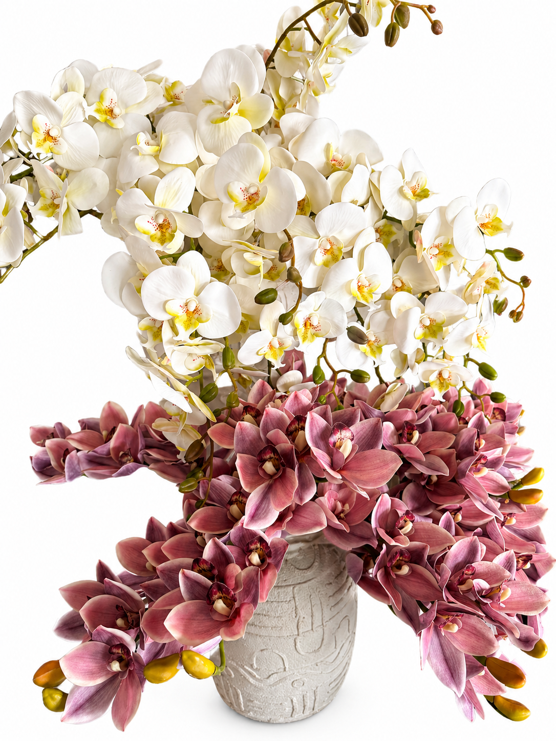 Vaso con rami di Orchidea artificiale - immagine 3