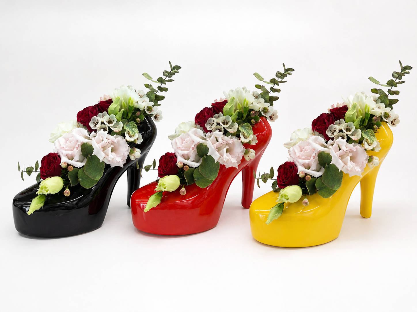 Arianna: scarpetta couture in ceramica - vaso floreale decorativo - immagine 5