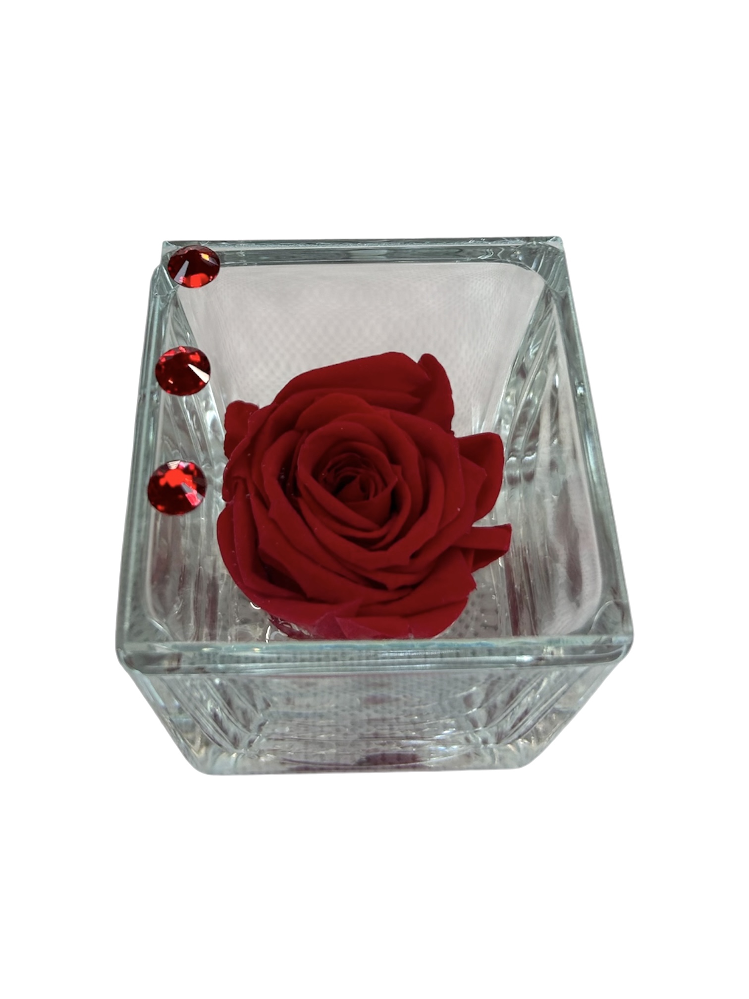 Rosa Stabilizzata in Cubo di Vetro – Eleganza senza Tempo - immagine 2