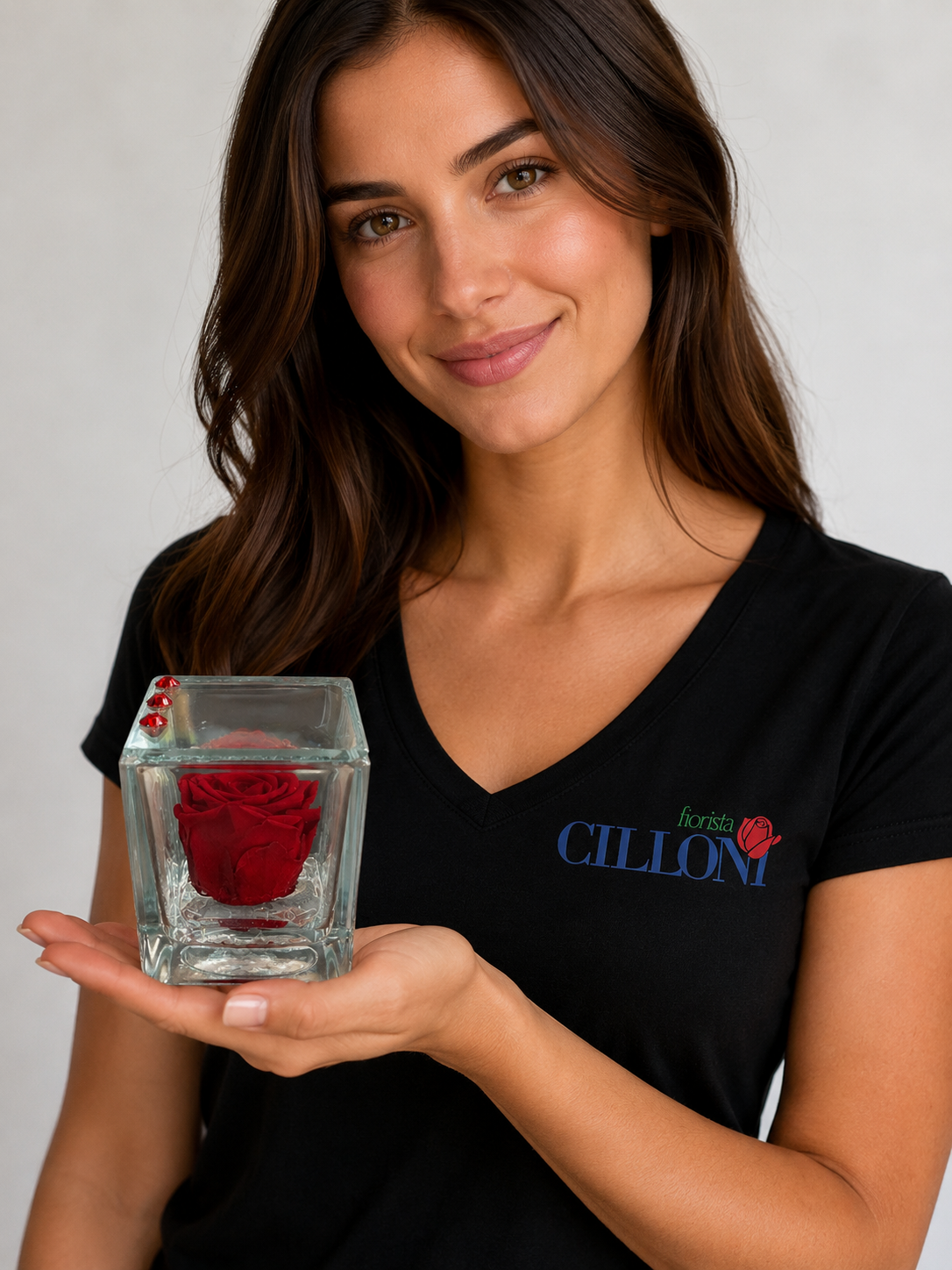 Rosa Stabilizzata in Cubo di Vetro – Eleganza senza Tempo - immagine 3
